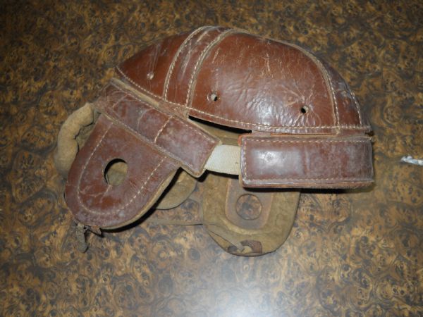 Circa 1910-20's Tryon Soft Shell All Leather Football Helmet 