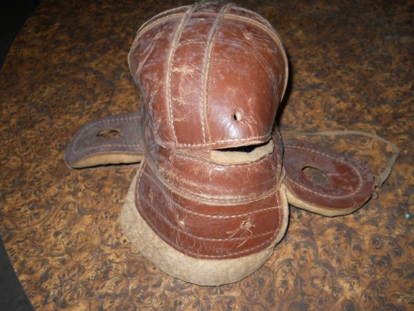 Circa 1910-20's Tryon Soft Shell All Leather Football Helmet 