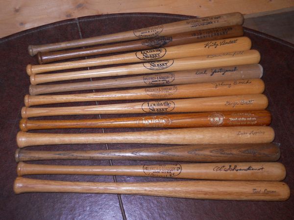 (12) different Hall of Fame Mini Bats