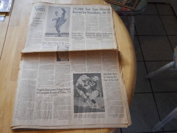 WFL Football Game and Dizzy Dean Dies