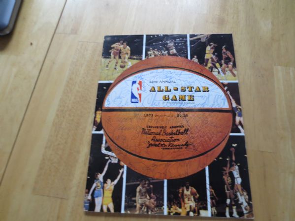 1973 NBA All Star Game Program with 32 Autographs (21 HOF incl. Maravich and Wilt)  WOW!!!