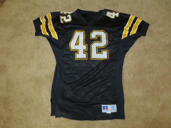 Two Appalachian State game used game worn basketball and football jerseys