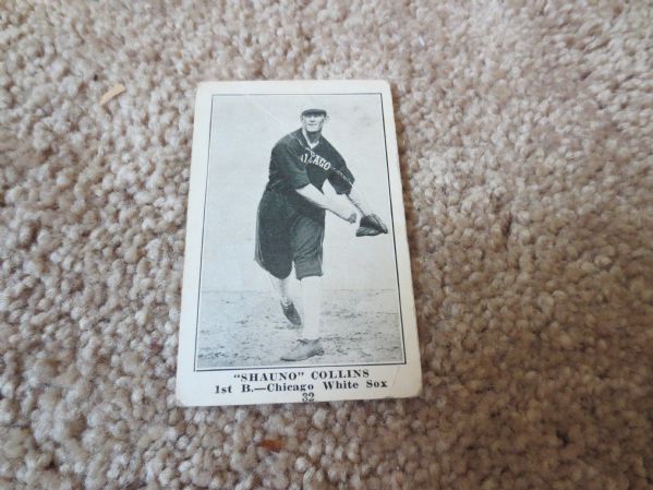 1917 E135 Shauno Collins baseball card PLUS 1925 Pittsfield Hillies 5x7 cabinet photo test