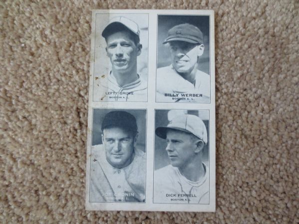 1935 4 in 1 Exhibit Lefty Grove Joe Cronin Billy Werber Dick Ferrell