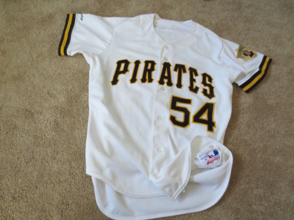 1991 Pittsburgh Pirates Game Used-Worn Jersey B. Fisher #54 NOB