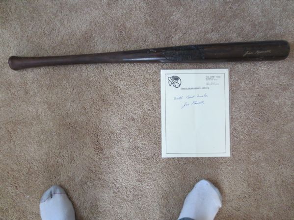 Joe Sewell Hall of Fame Autographed bat and Jimmy Fund letter