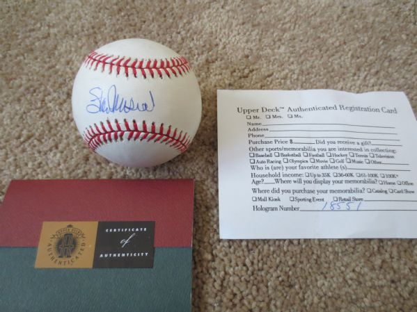 Stan Musial Autographed Baseball Upper Deck Authenticated