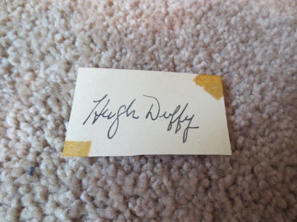 Hugh Duffy Cut Signature baseball Hall of Fame 