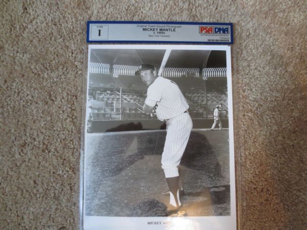 1960's Mickey Mantle Original Team Issued Type I Photograph PSA/DNA authentication