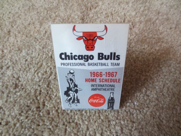 1966-67 Chicago Bulls basketball schedule  First Year in the NBA!!   RARE