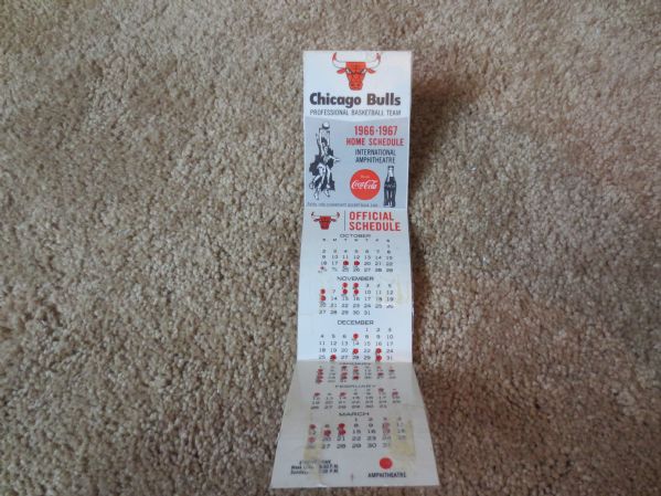 1966-67 Chicago Bulls basketball schedule  First Year in the NBA!!   RARE