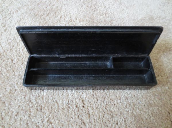 1890-1900 Baseball Pencil Box 2 x 7 Very Victorian Scene plastic