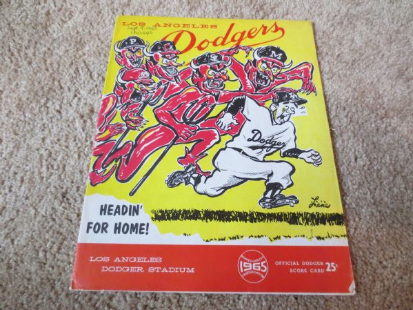 1965 Sandy Koufax Perfect Game Scored Program  Cubs at Dodgers WOW