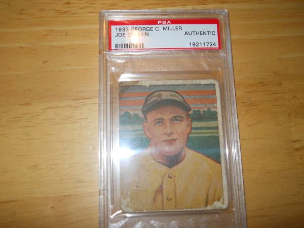 1933 George C. Miller Joe Cronin PSA Authentic baseball card