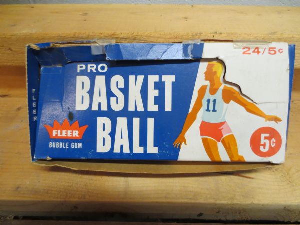 1961-62 Fleer 5 cent basketball empty wax pack box Displays Well TOUGH