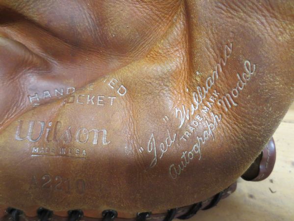 1940's Ted Williams Wilson Store Model Baseball Glove Model A2210 with silver stamping