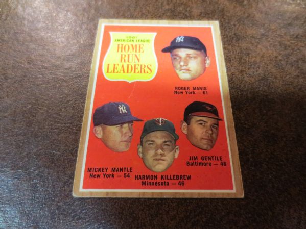 1962 Topps Home Run Leaders Maris Mantle Killebrew Gentile #53