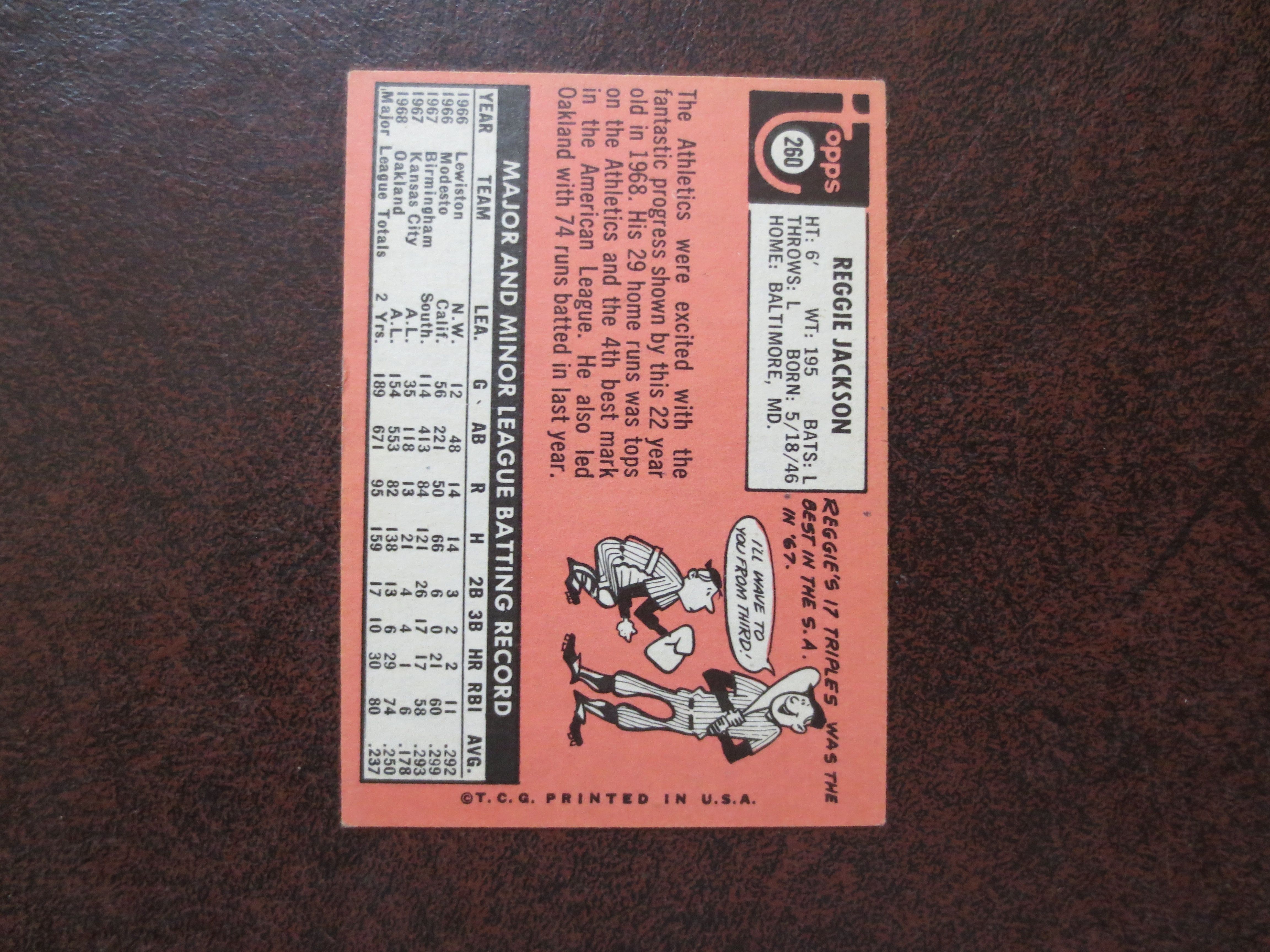 Lot Detail 1969 Topps Reggie Jackson 260 Rookie Card