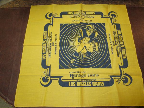 1980 Los Angeles Rams Scarf Give Away item from 1st game in Anaheim