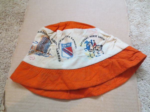 Circa 1970's Madison Square Garden Event Hat + Vintage Olympic Tickets Ice Hockey and Track