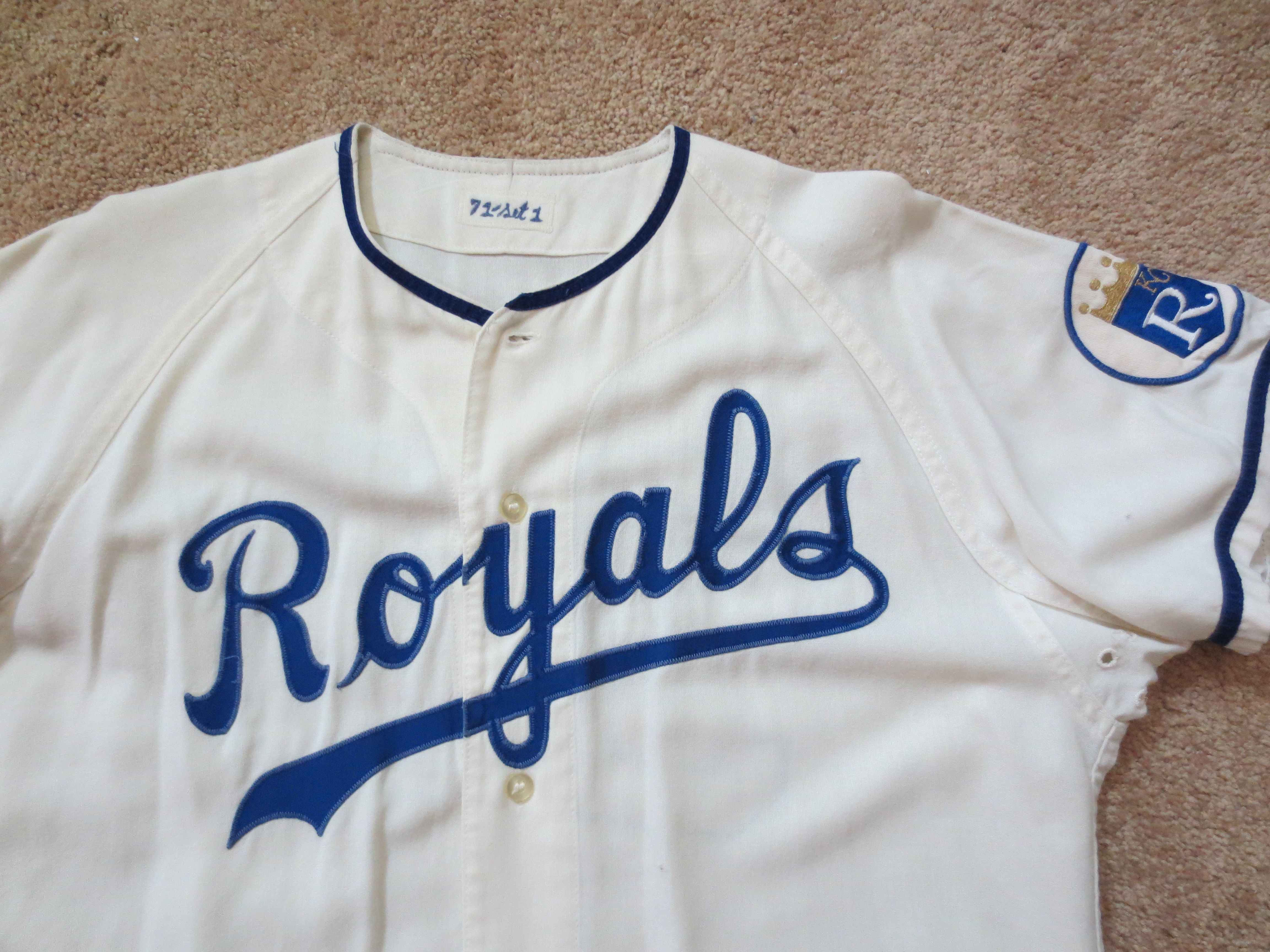 1938 Montreal Royals Game Worn Uniform. Ancient flannel jersey and