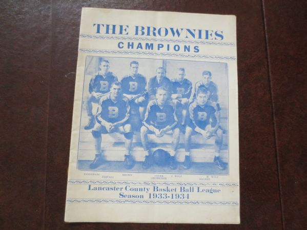 1934-35 New York Rens Pro Black Basketball program vs. Brownsville PA  RARE