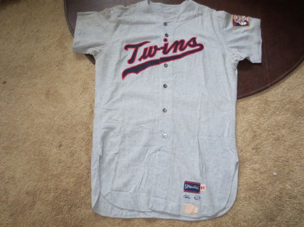 1969 Minnesota Twins Game Used Worn Road Flannel Jersey Vern Morgan #44