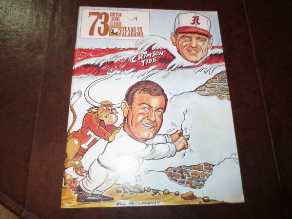 1973 Cotton Bowl football program Texas vs. Alabama  Great condition