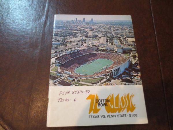 1965 Sugar Bowl football program plus 1972 Cotton Bowl program 