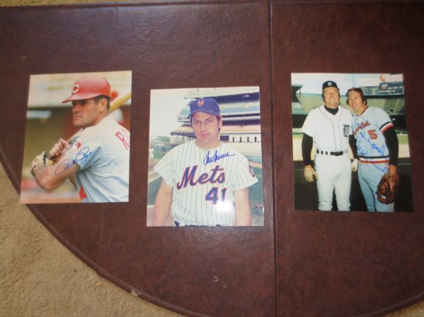 3 Autographed Photos Tom Seaver Pete Rose Brooks Robinson ALL HOF