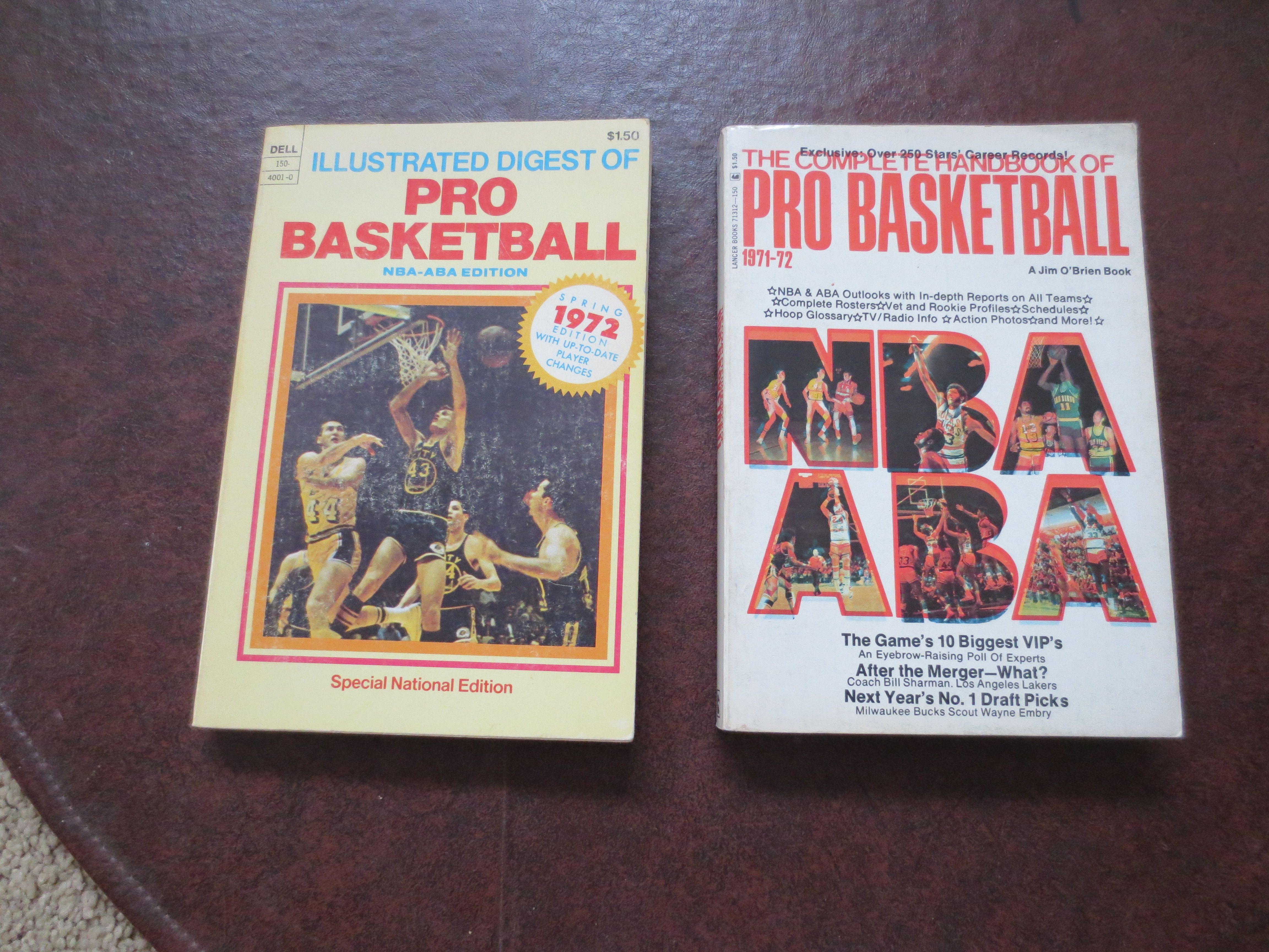 Lot Detail Two ABA and NBA basketball softcover books from 197172