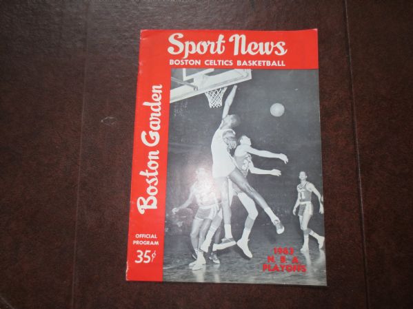 1962-63 NBA Basketball Championship Program Los Angeles Lakers vs. Boston Celtics