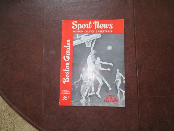 1962-63 NBA Basketball Championship Program Los Angeles Lakers vs. Boston Celtics