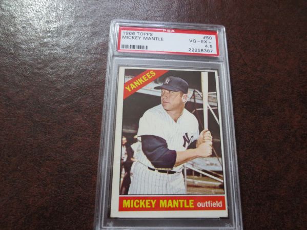 1966 Topps Mickey Mantle PSA 4.5 vg-ex+ baseball card #50