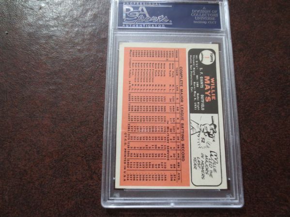 (3) 1966 Topps PSA baseball cards  Mays PSA 5, Rose PSA 4, Aaron PSA 4