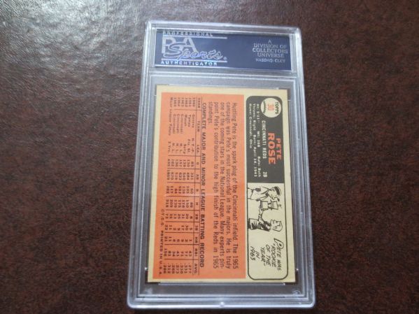 (3) 1966 Topps PSA baseball cards  Mays PSA 5, Rose PSA 4, Aaron PSA 4
