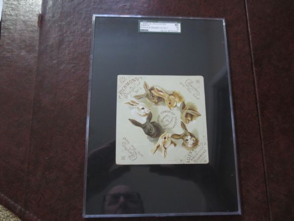 Circa 1880's Allen & Ginter Rabbits SGC 40 very good  Richmond Straight Cut No. 1