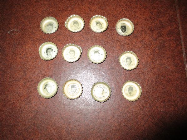 (12) 1960's Coke Baseball Bottle Caps with Mays Aaron Santo plus New York Mets