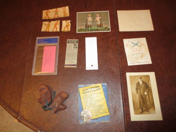 Assorted Vintage Boxing: Patterson vs. Liston Ticket; gloves; stamps; photos; advertising