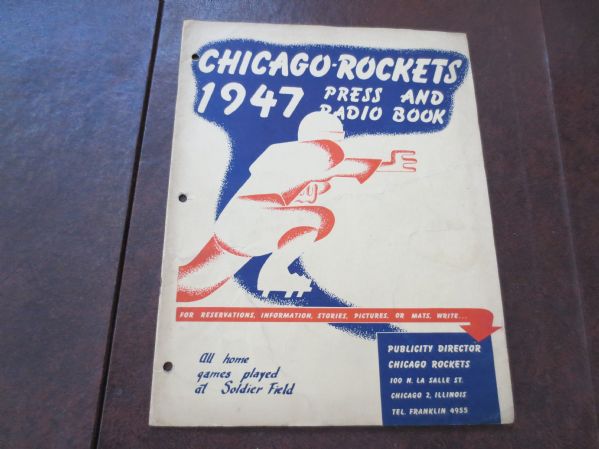 1947 Chicago Rockets AAFC Football Press and Radio Media Guide book  WOW  RARE