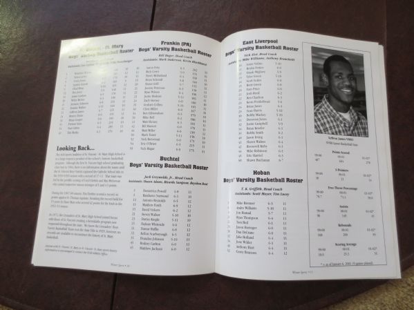 LeBron James St. Vincent-St. Mary High school Winter Sports yearbook