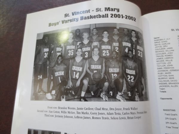 LeBron James St. Vincent-St. Mary High school Winter Sports yearbook