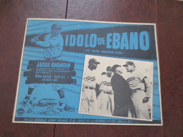 1950's Jackie Robinson Movie Broadside The Jackie Robinson Story Spanish Version  WOW!