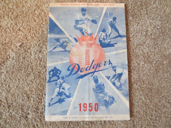 1950 Philadelphia Phillies Whiz Kids Win the Pennant program vs. Brooklyn Dodgers 