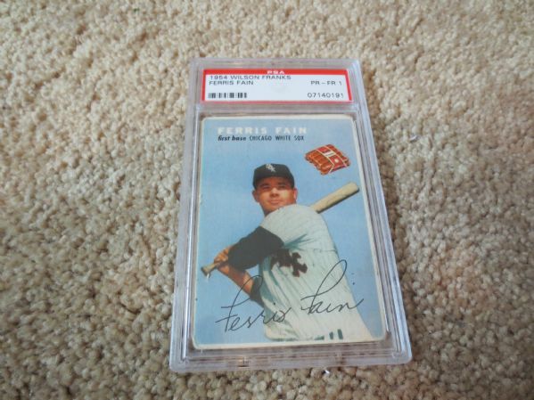 1954 Wilson Weiner Franks Ferris Fain baseball card Chicago White Sox PSA 1 pr-fr