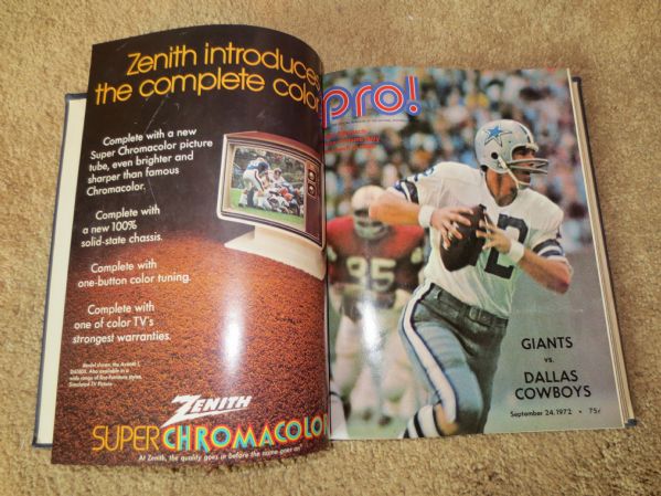 1972 New York Giants football programs for the ENTIRE year Bound Copy