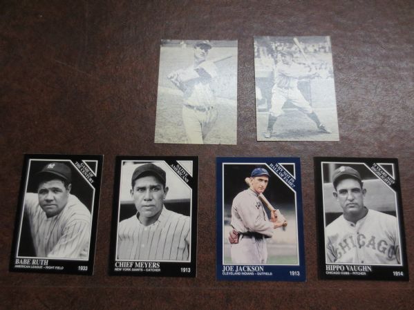 Assorted Cards: Joe Jackson, Babe Ruth, Nolan Ryan, Ted Williams, Chief Meyers, Vaughn