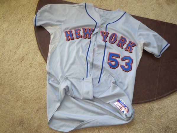 Jerry Manuel New York Mets Game Used Jersey #53 Name on Back Size 46 Majestic