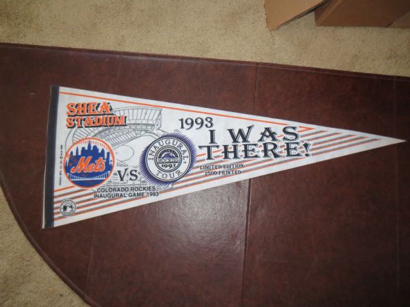 1993 Colorado Rockies Inaugural Game vs. NY Mets Shea Stadium I was there pennant