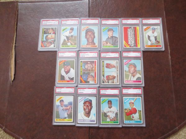 1966 Topps Baseball Card Complete Set with key cards PSA graded minus Mantle, Koufax